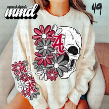 Load image into Gallery viewer, Floral Skulls And Letters Sports Team With Sleeve TRANSFER MMD