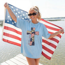 Load image into Gallery viewer, God Bless America Rugged Patch Cross TRANSFER ET APR 26