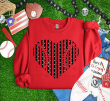 Load image into Gallery viewer, Polka Dot Baseball/Softball Stripe Hearts COLOR DROPDOWN TRANSFER ET APR 26