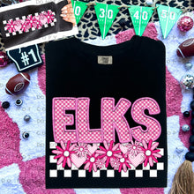 Load image into Gallery viewer, Pink Checkered Floral Faux Embroidery Mascot TRANSFER CAP DEC