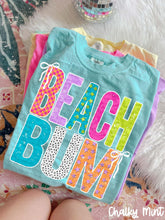 Load image into Gallery viewer, Beach OR Pool Bum Bright Star Checker Bow DISTRESSED DROPDOWN TRANSFER CARTER APR 26