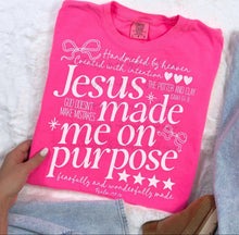 Load image into Gallery viewer, Jesus Made Me On Purpose Bow COLOR DROPDOWN TRANSFER ET APR 26