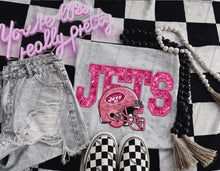 Load image into Gallery viewer, PINK Football Team Helmet Faux Embroidery DROPDOWN TRANSFER TGG