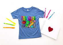Load image into Gallery viewer, Rainbow Checkered School Supplies Grades TRANSFER