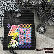 Load image into Gallery viewer, Sideways Rainbow Checker Bolt Happy Mascots Dropdown TRANSFER CAP JUNE