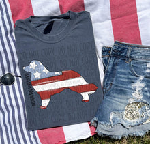 Load image into Gallery viewer, Patriotic Dog Designs Black Text SWD MAY DROPDOWN TRANSFER