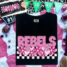 Load image into Gallery viewer, Pink Checkered Floral Faux Embroidery Mascot TRANSFER CAP DEC