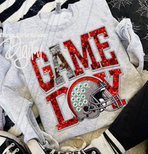 Load image into Gallery viewer, Game Day Team Helmet Faux Embroidery DROPDOWN TRANSFER TGG