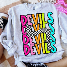 Load image into Gallery viewer, 80’s Stacked Checker Mascots DROPDOWN TRANSFER CSD FEB 26