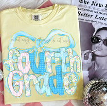 Load image into Gallery viewer, Blue Preppy Bow Plaid School Grades DROPDOWN TRANSFER