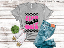 Load image into Gallery viewer, Checkered On Wednesday We Wear Pink Mascots Drop Down TRANSFER