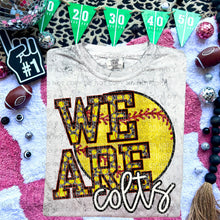 Load image into Gallery viewer, We Are Faux Embroidery Glitter Softball Mascot TRANSFER CAP JAN