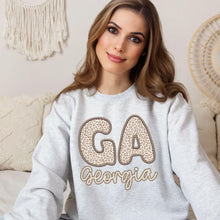 Load image into Gallery viewer, Bubble Tan Leopard Faux Embroidery States DTF TRANSFER