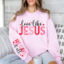 Load image into Gallery viewer, Love Like Jesus Pink Red Blk SLEEVE OPTION TRANSFER DWS