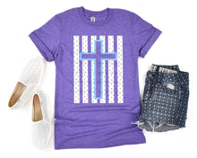 Load image into Gallery viewer, Polka Stripes Blue Cross TRANSFER TCC MAR 26