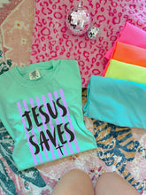 Load image into Gallery viewer, Jesus Saves Purple Stripe TRANSFER ET MAR 26