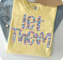 Load image into Gallery viewer, Let Them Floral Gold Glitter Peach TRANSFER
