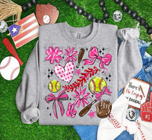 Load image into Gallery viewer, Play Ball Softball Collage DROPDOWN TRANSFER BIA