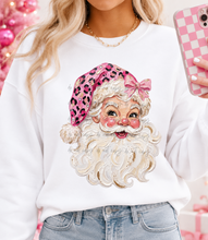 Load image into Gallery viewer, Pink Leopard Hat Bow Faux Paint Santa DTF TRANSFER TUESDAY