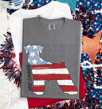 Load image into Gallery viewer, Patriotic Dog Designs Black Text SWD MAY DROPDOWN TRANSFER