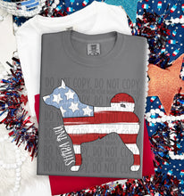 Load image into Gallery viewer, Patriotic Dog Designs White Text SWD MAY DROPDOWN TRANSFER