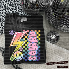 Load image into Gallery viewer, Sideways Rainbow Checker Bolt Happy Mascots Dropdown TRANSFER CAP JUNE