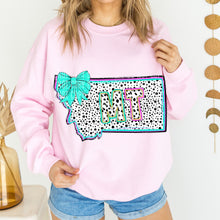 Load image into Gallery viewer, Pink Teal Dalmatian Bow States (All 50 states available) DTF TRANSFER