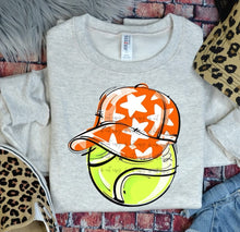 Load image into Gallery viewer, Play Ball Tennis Happy Face Hat DROPDOWN TRANSFER BIA