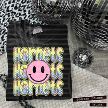 Load image into Gallery viewer, Rainbow Checker Pink Happy Stacked Mascots Dropdown TRANSFER CAP JUNE 25