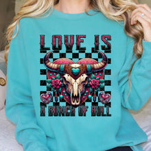 Load image into Gallery viewer, Love Is A Bunch Of Bull Skull Heart TRANSFER DWS