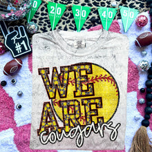 Load image into Gallery viewer, We Are Faux Embroidery Glitter Softball Mascot TRANSFER CAP JAN