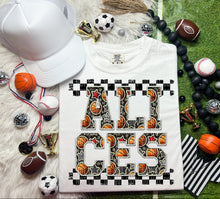 Load image into Gallery viewer, Basketball Faux Embroidery Checkered Mascots DROPDOWN TRANSFER CAP