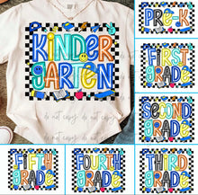 Load image into Gallery viewer, Blue Hat Skateboard Checker School Grades DROPDOWN TRANSFER