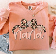 Load image into Gallery viewer, Leopard Bow Floral Name TRANSFER BIA JAN