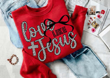 Load image into Gallery viewer, Love Like Jesus Dotted Blk Bow TRANSFER ET JAN 26