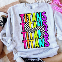 Load image into Gallery viewer, 80’s Stacked Checker Mascots DROPDOWN TRANSFER CSD FEB 26