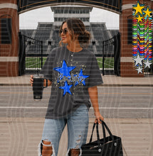 Load image into Gallery viewer, Blue Colored Stars Splatter School Mascots DROPDOWN TRANSFER CAP JUNE 26