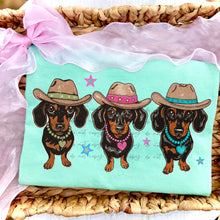 Load image into Gallery viewer, Western Dachshund Trio TRANSFER ET FEB 26