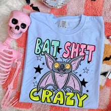 Load image into Gallery viewer, Bat Shit Crazy Glitter Bat Distressed Option DROPDOWN TRANSFER CARTER AUG 26