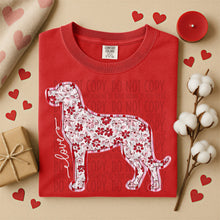Load image into Gallery viewer, Valentine Red Floral Dog Breed Option DROPDOWN TRANSFER SWD DEC 25
