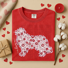 Load image into Gallery viewer, Valentine Red Floral Dog Breed Option DROPDOWN TRANSFER SWD DEC 25
