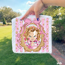 Load image into Gallery viewer, Horror Characters With Pink Bow Frame Pink Distressed Lines DROPDOWN TRANSFER CARTER AUG 26