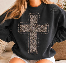 Load image into Gallery viewer, Leopard Cross With Distressed Outline DTF TRANSFER TUESDAY