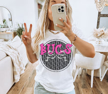 Load image into Gallery viewer, Pink Lace Mascot Bow Dropdown TRANSFER CAP FEB