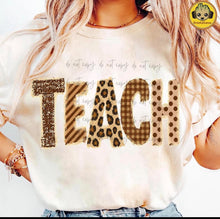 Load image into Gallery viewer, Teach Brown Plaid Leopard Striped Alpha Distressed DTF TRANSFER TUESDAY