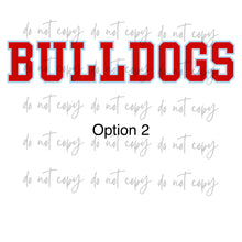 Load image into Gallery viewer, Back Sports Custom Name Mascot DROPDOWN DTF TRANSFER