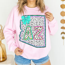 Load image into Gallery viewer, Pink Teal Dalmatian Bow States (All 50 states available) DTF TRANSFER