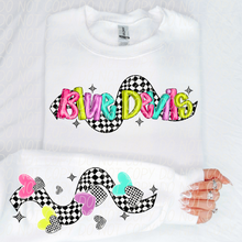 Load image into Gallery viewer, Bright Checkered Mascot With Sleeve Option DTF TRANSFER CSD