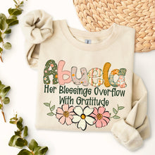 Load image into Gallery viewer, Her Blessings Overflow With Gratitude Names DROPDOWN TRANSFER SDD JAN