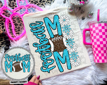 Load image into Gallery viewer, Floral Football Mom With Pocket DROPDOWN TRANSFER CAP JUNE